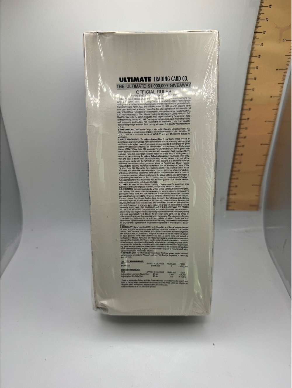 1992 Ultimate World League Football Cards Factory Sealed Box with $1,000,000 Win - Picture 5 of 6